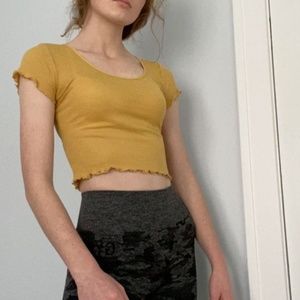 pacsun basics lettuce edge mustard tee